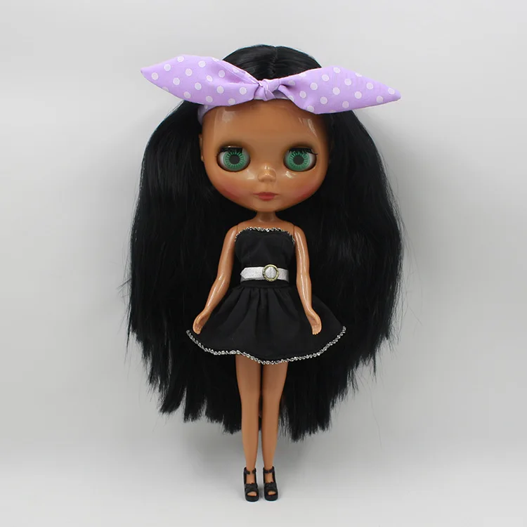 

Nude blyth Doll, black hair black skin Factory doll without bang BBIO