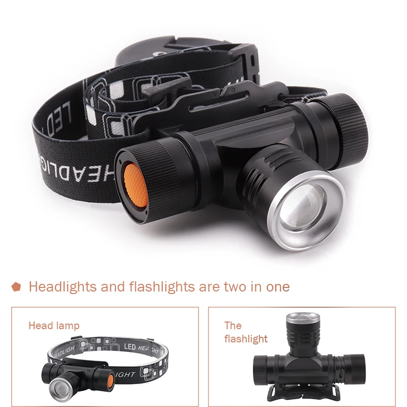 Мощный налобный мини фонарь с ИК датчиком движения зарядкой от USB индукционный