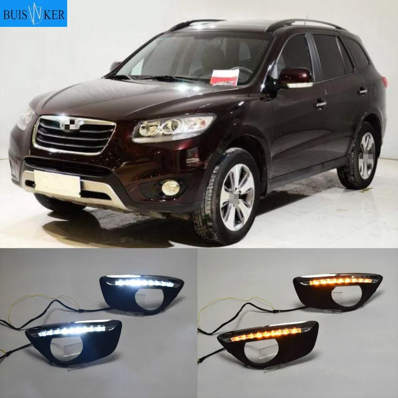 Для Hyundai Santa Fe SantaFe 2010 2011 2012 дневные ходовые огни светильник DRL светодиодный