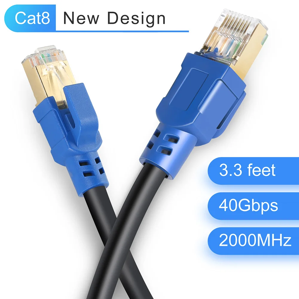 CAT8 RJ45 патч экранированный 40 Гбит/с 2000 МГц Ethernet кабель маршрутизатор ПК офис для