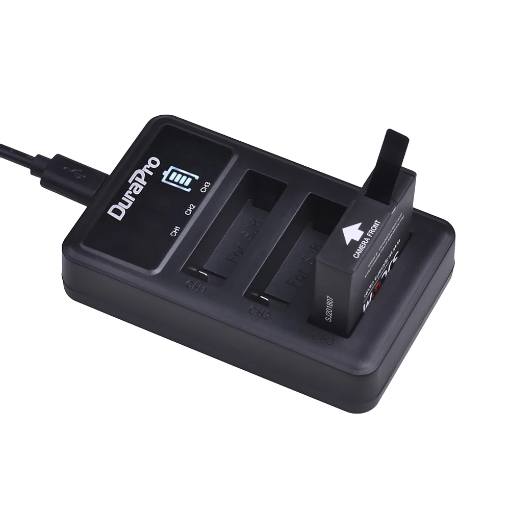 3 шт. 1200 мАч Оригинальный аккумулятор для камеры SJCAM SJ8 + светодиодное зарядное