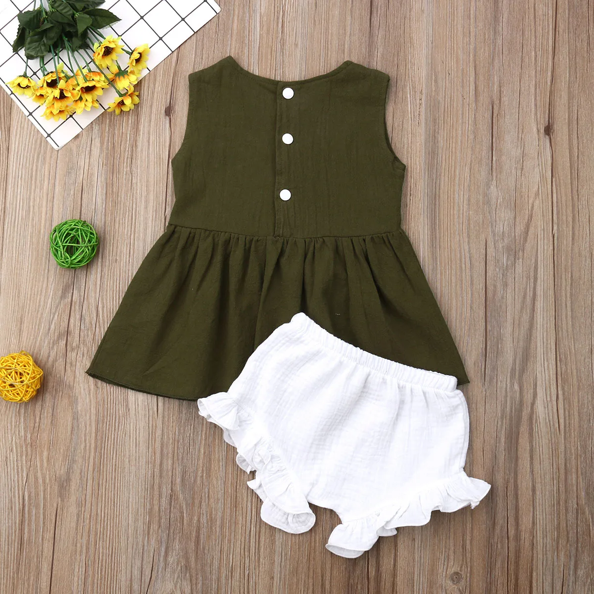 Новейшая модная одежда для новорожденных девочек Однотонные топы короткие штаны