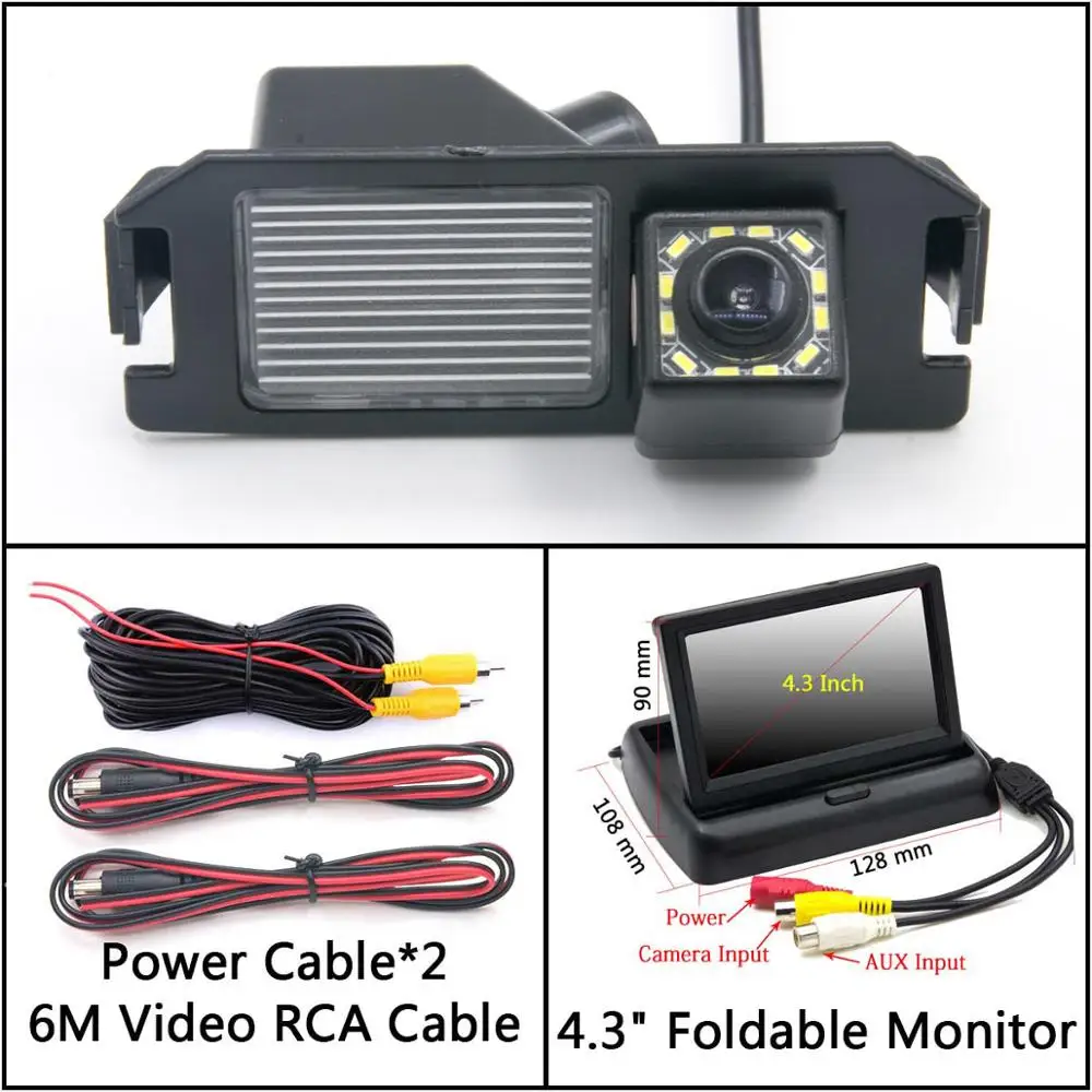 Cam N 4.3 inch Fold 12 Светодиодный светильник заднего вида для kia plcanto Morning Rio 3 Soul MK1 MK2 Niro DE автомобильная парковочная камера заднего вида ночного видения - Название цвета: Cam N 4.3 inch Fold