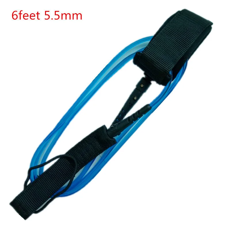 

6ft 5.5mm Surfboard Leash Anti-lost TPU Double Swivels Straight Safe Rope Water Sports Surfboard Leash with Hook Loop Closure