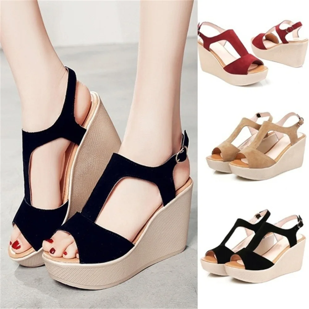 

New Sandals Women 2019 Summer Sandals Wedges Shoes For Women Heels Sandalias Mujer Shoes Leather Chaussures Femme Ladies Sandale