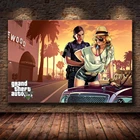 Grand Theft Auto 5 игровой плакат GTA 5 холст Художественная печать Современная гостиная живопись комната картина рисунок на стену