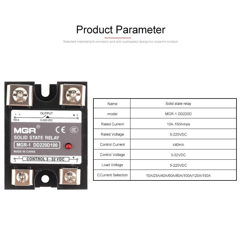 SSR MGR DC Control AC Single phase Solid State Relay 10A-150A With Cover 3-32VDC Input 24-480VAC Output | Обустройство дома