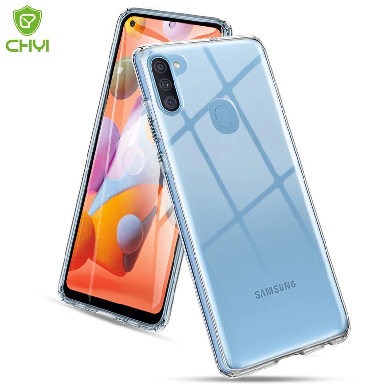 Роскошный прозрачный чехол для телефона Galaxy A11 2020 Global A115 ТПУ бампер с защитой от