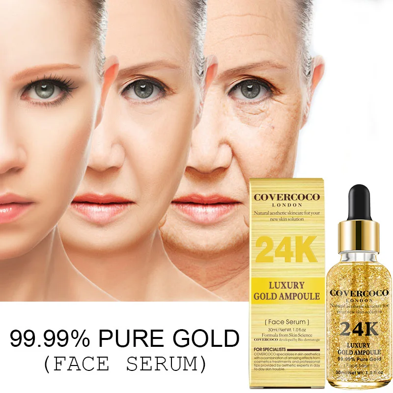 

24k Gold Face Serum Hyaluronic Acid Serum Moisturizer Essence Whitening Day Creams Anti Aging Anti Wrinkle Skin Care Firming
