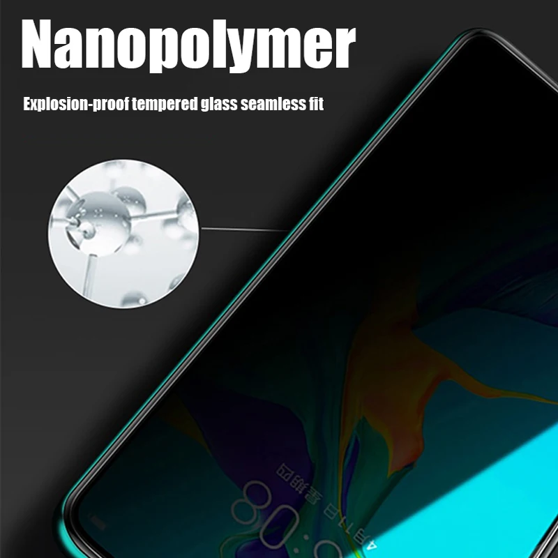 Anti Spy Tempered Glass For Huawei P40 Pro Screen Protector Full Privacy Glass Huawei P30 Lite P20 Pro P Smart Z Plus 2019 Film