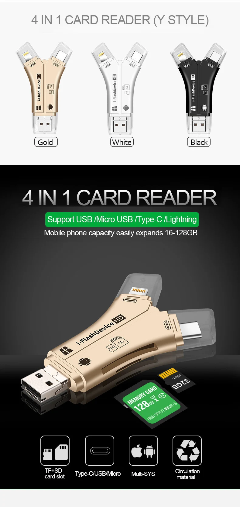 Утхай C80 быстрозаряжаемый Micro SD/TF OTG кард-ридер Multi чтения карт памяти мини-адаптер для iPhone 6/7/8 11 XR Plus iPod iPad OTG Картридеры