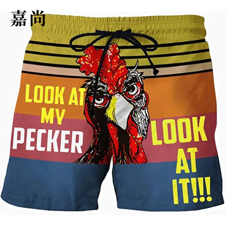 

2021 shorts personality graffiti casual straight beach pants shorts men