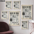 1980-1999 плакаты и принты газета винтажные картины на холсте настенное искусство День рождения настенные картины для декора гостиной