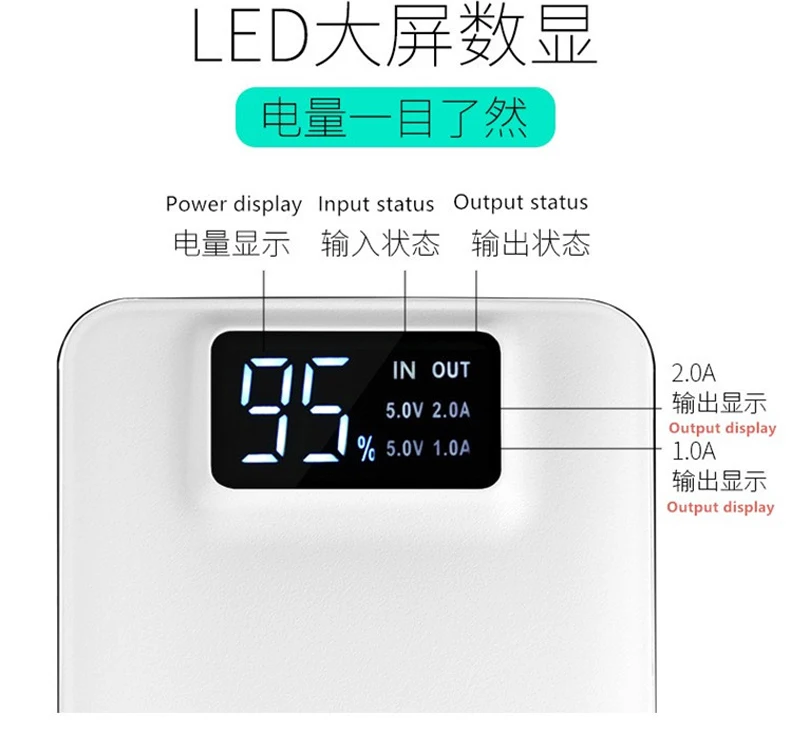 Внешний аккумулятор 30000 мАч для Xiaomi Mi 2 USB power Bank портативное зарядное устройство Внешний аккумулятор повербанк для iPhone samsung huawei