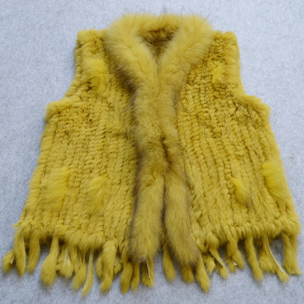 Лидер продаж женский жилет из натурального кроличьего меха на весну и осень