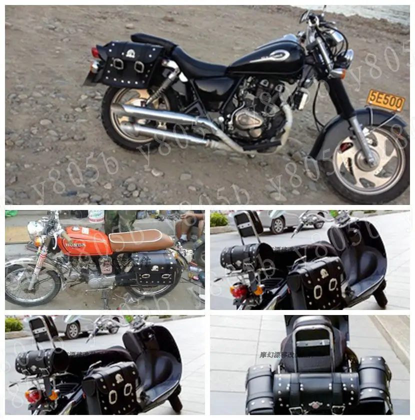 Мотоциклетная кожаная Боковая Сумка седельные сумки для Honda Shadow Spirit Saber Aero ACE Steed VLX