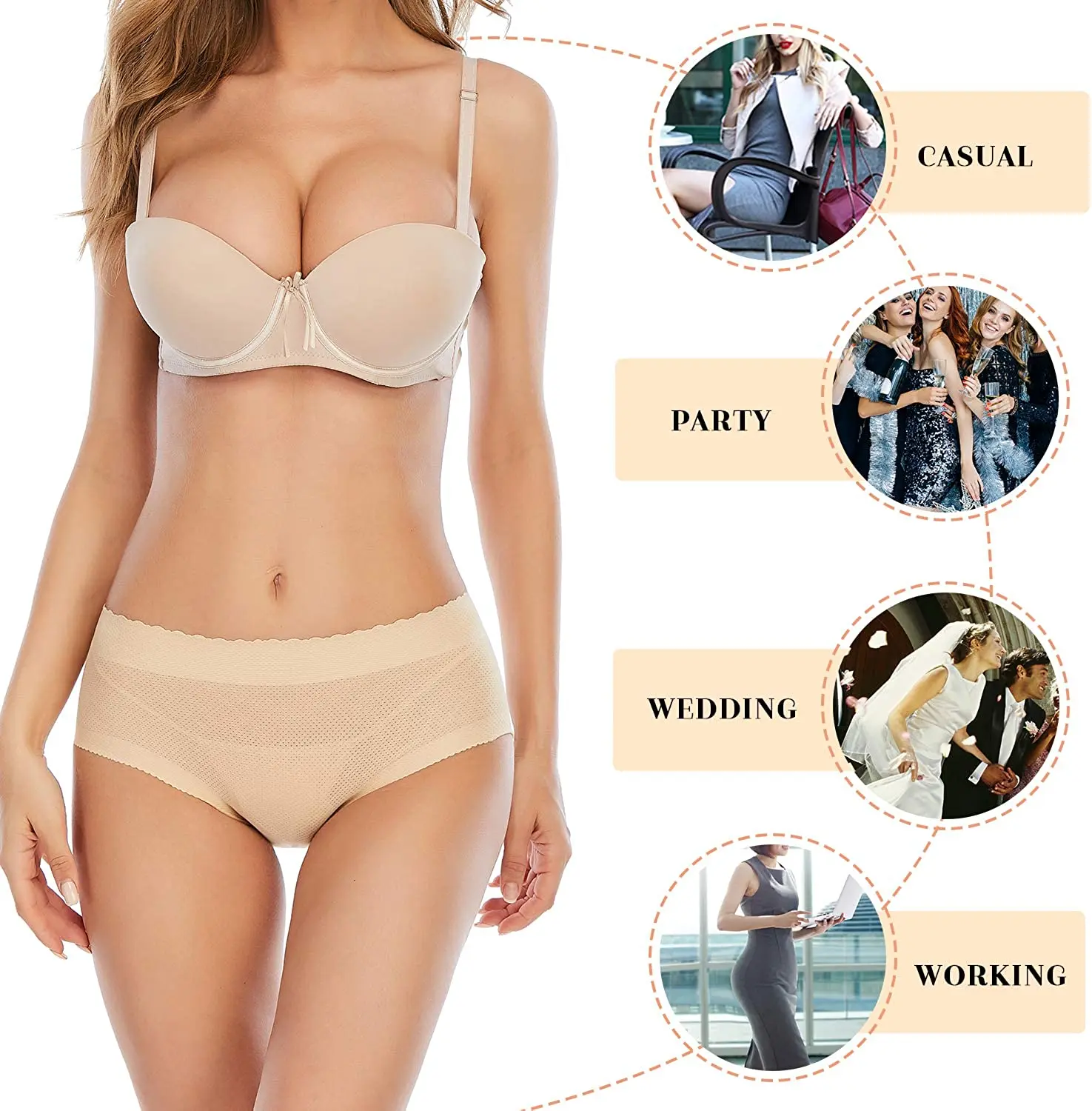 Женские Бесшовные трусы с эффектом пуш-ап | Женская одежда