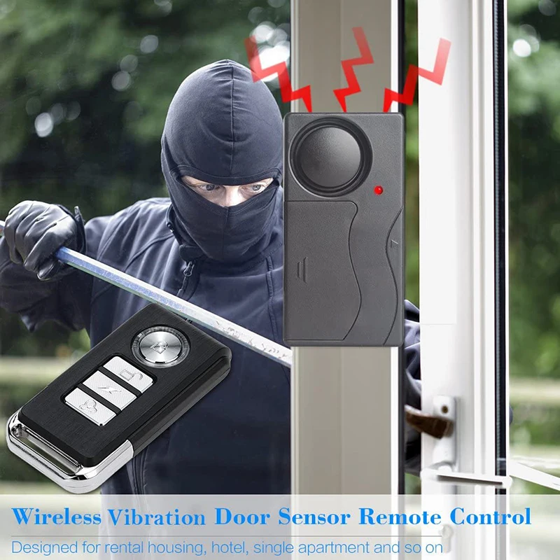 

Wireless Motorcycle Bicycle Alarm, Security Anti-Theft Alarm With Remote Control IP55 Waterproof 93 DB Super Loud Security Alarm