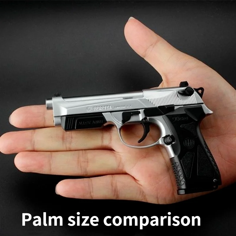 Llavero en miniatura de pistola Beretta 90TWO, modelo de aleaci&oacute;n de carcasa de Metal completo, no puede disparar, regalos para ni&ntilde;os, 2021 de alta calidad, 1:2.05-1