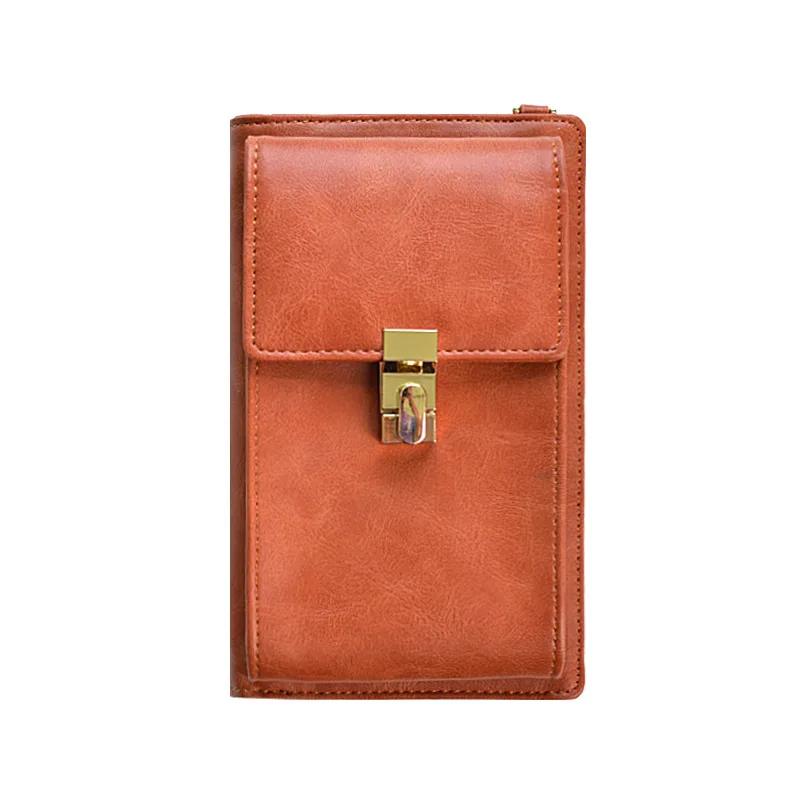 H-9055 brown Летняя женская сумка на плечо для телефона из искусственной кожи, кошелек для денег, мини-сумка на цепочке, Длинные сумки для мобильного телефона, клатч, сумка-мессенджер для телефона - Цвет: H-9055 brown