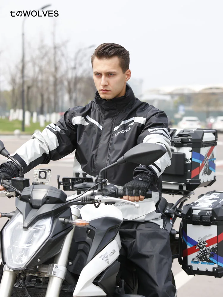 Водонепроницаемый модный дождевик для мужчин мотоциклетный велосипедный костюм