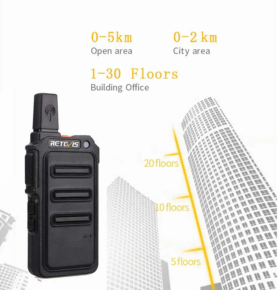 Retevis RT619 Mini Walkie Talkie 4pcs Radio Station Scrambler Ultrathin fuselage Two Way Portable PMR446 FRS VOX USB | Мобильные