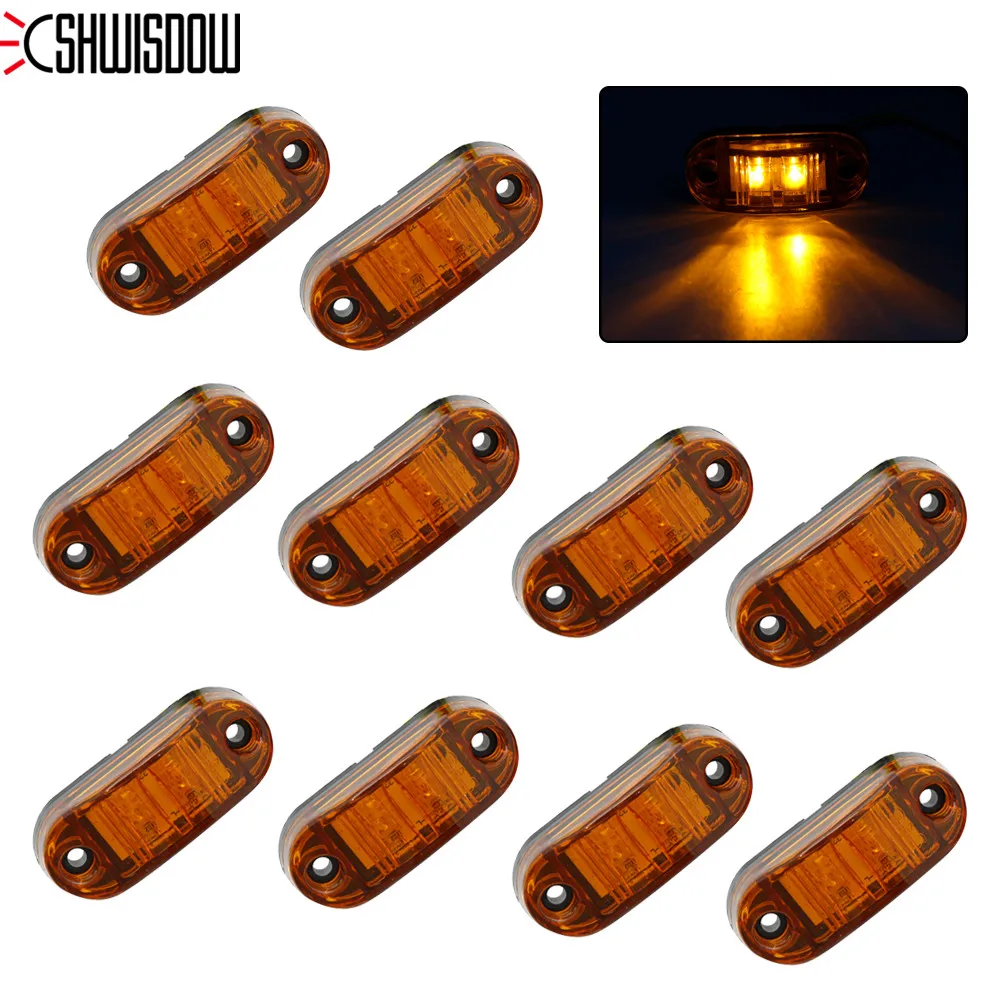 10 шт. Янтарный красный Белый светодиодный 2 5 дюймов диод светильник Овальный