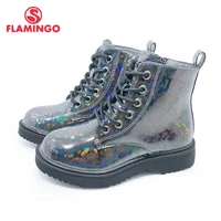flamingo russian brand autumnwinter fashion kids boots high quality bright leather anti slip kids shoes for girl 202b z23 2127