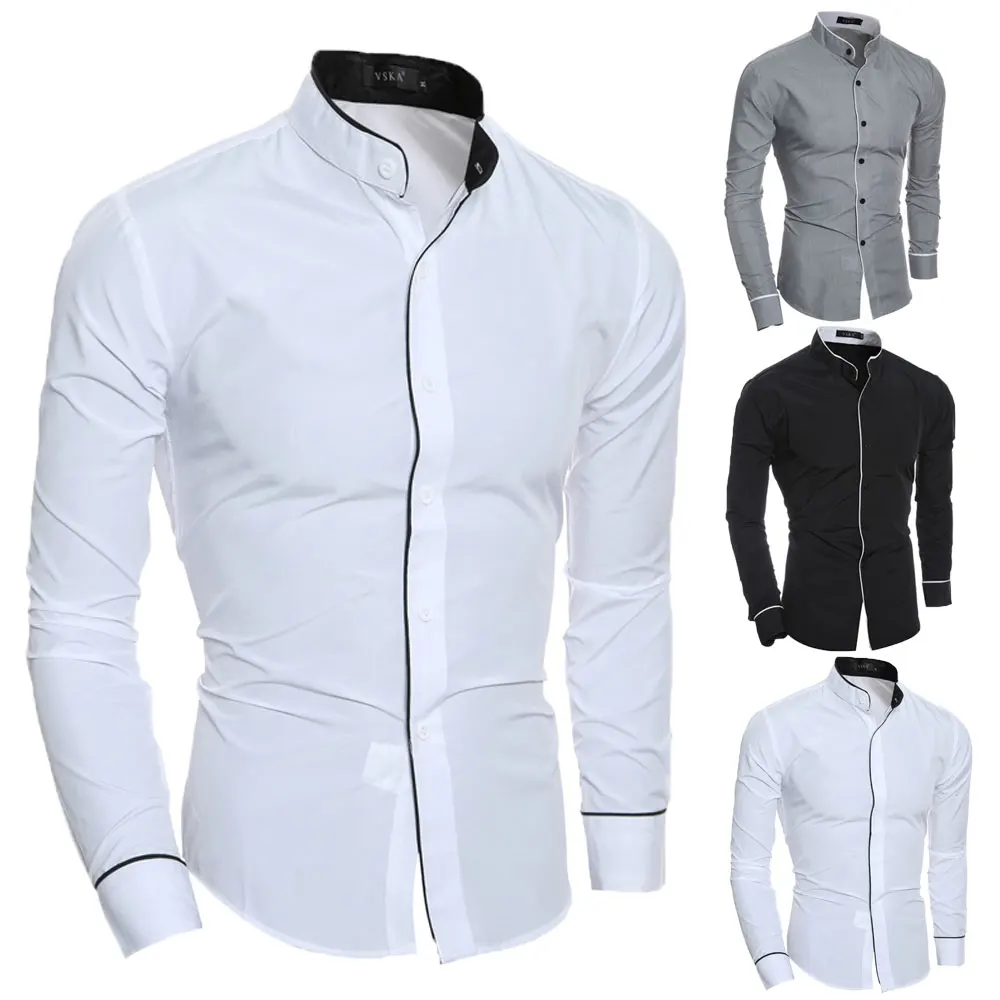 

Fashion Men Long Sleeve New Men Casual Shirt Long Sleeve Luxury Slim Fit Shirt Stylish Formal Top Size M-2XL