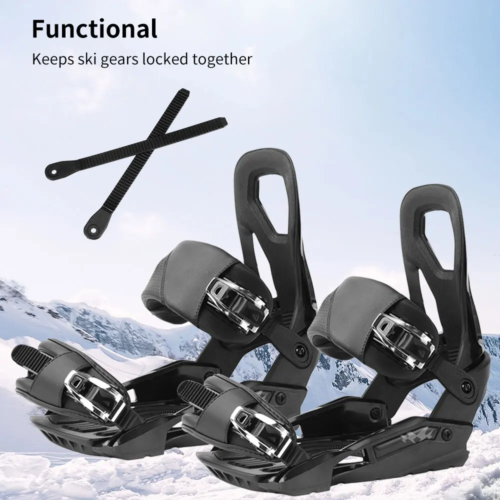 

2pcs Black Snowboard Ankle Ladder Belt Fastening Strap Replacement For Snowboard Ski Gears Accessories