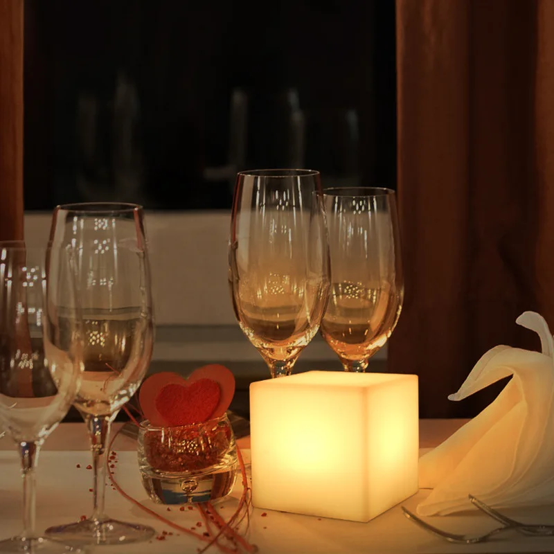 Барный ночник Настольная разноцветная светодиодная квадратная лампа с