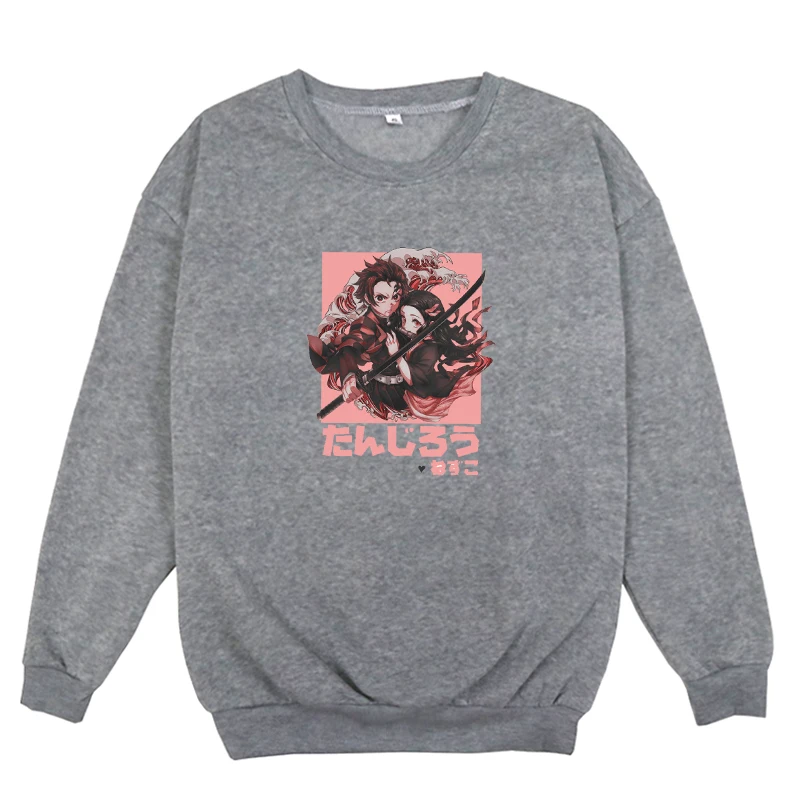 

Riman kimetsu no Yaiba Hoodie Men Women Cartoon Cute Harajuku ghost blade black sweatshirt Loung wear anime cosplay