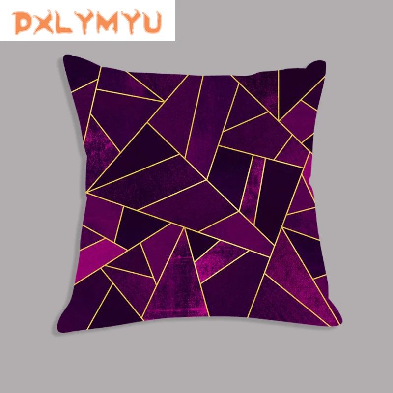 

2021NEW Stripe Geometric Soft Decorative Cushion Polyester Short Plush Pillowcase Sofa Car Geometric Waist Cushion Home Decor