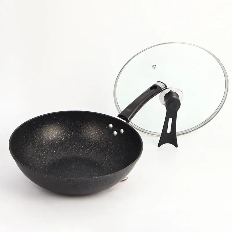 Wok non-stick pot 20/26CM frying pan smokeless cast iron skillet induction cookware kitchen | Дом и сад