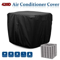 outdoor air conditioner cover black oxford cloth waterproof dustproof foldable air conditioner protection drawstring bag