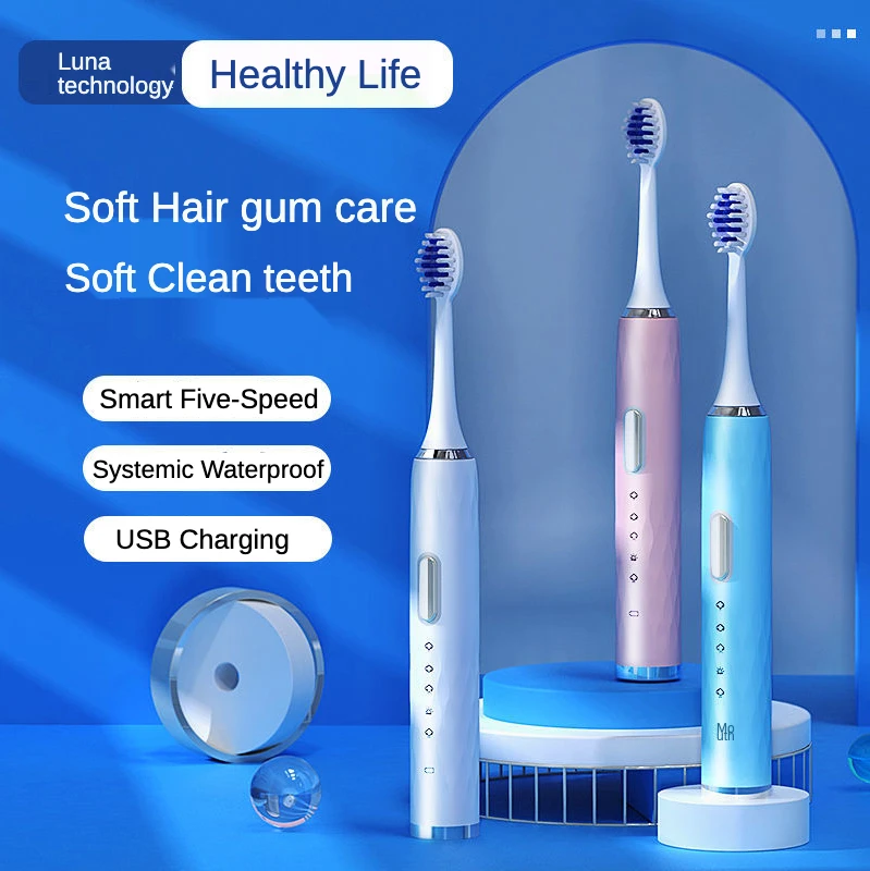 Пар платье Ультразвуковая электрическая зубная щетка ванная комната IPX7 моющаяся