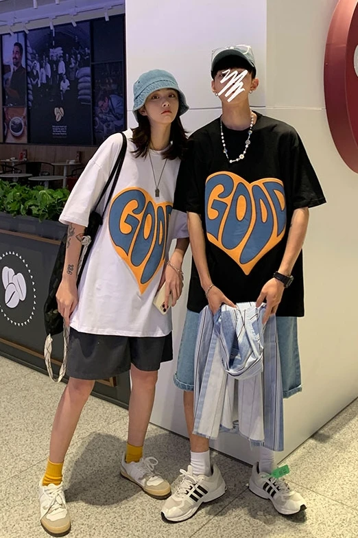 

Hip Hop Loose Oversize Tee Shirts Men Harajuku Love Printed T Shirt Couple Clothing Summer InsCasual T-shirt Streetwear Male