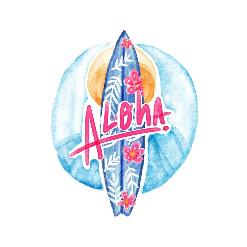 

for Surf Aloha Car Stickers Camper Truck Decal Vinyl Car Styling Waterproof Anime Window SUV Decoration 18cm*15cm