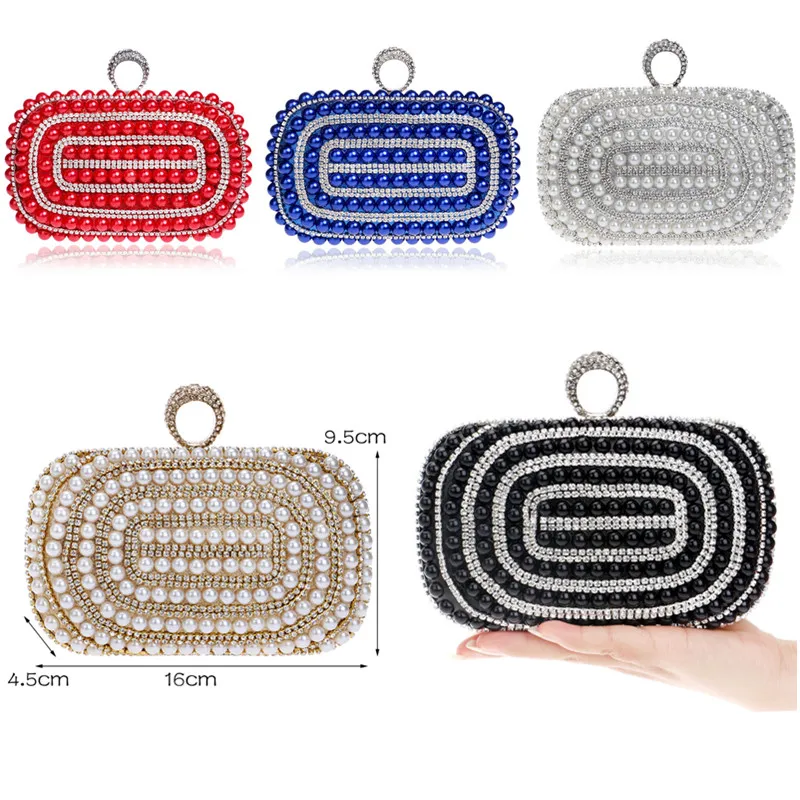 Вечерние дамские сумочки с кристаллами и бусинами кошелек кольцами на палец со