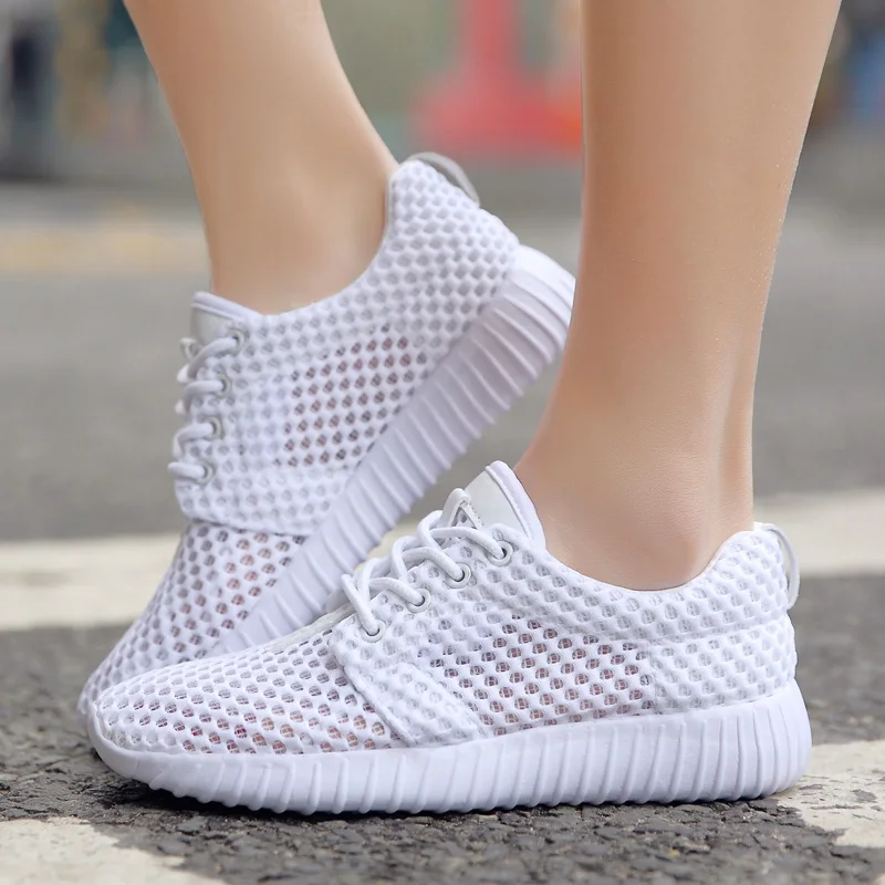 

Casual Shoes Woman Summer Comfort Breathable Mesh White Sneakers Women Shoes Tenis Femenino Pink Black EUR Size 35-44