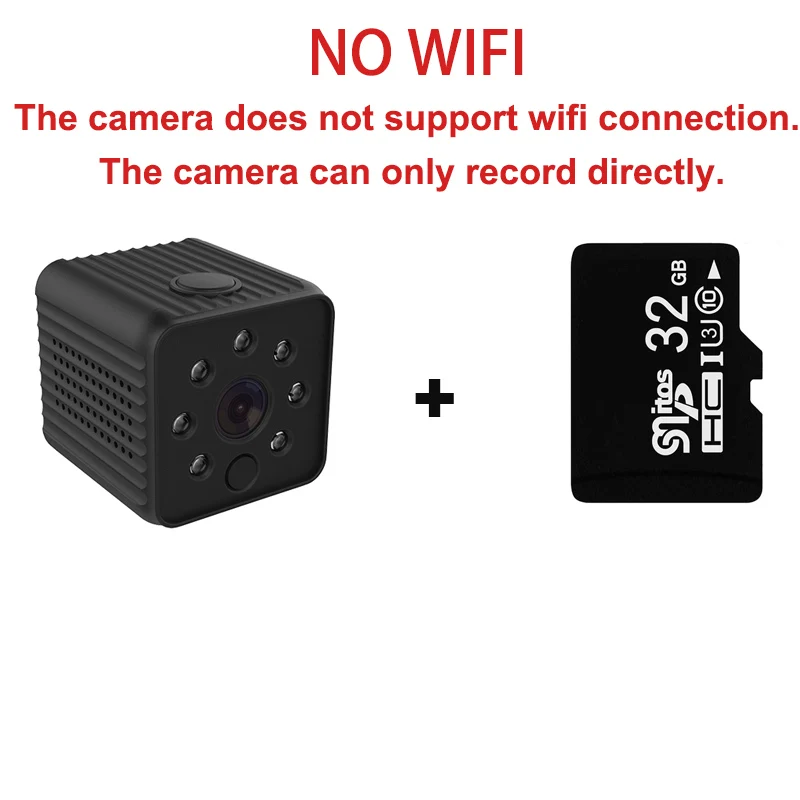 cam no wifi with 32G HD 1080P мини-камера wifi Беспроводная ip-камера ночного видения маленькая микро-камера цифровая видеокамера Детская безопасность домашняя dvr камера wifi ПК-совместимая камера - Цвет: cam no wifi with 32G