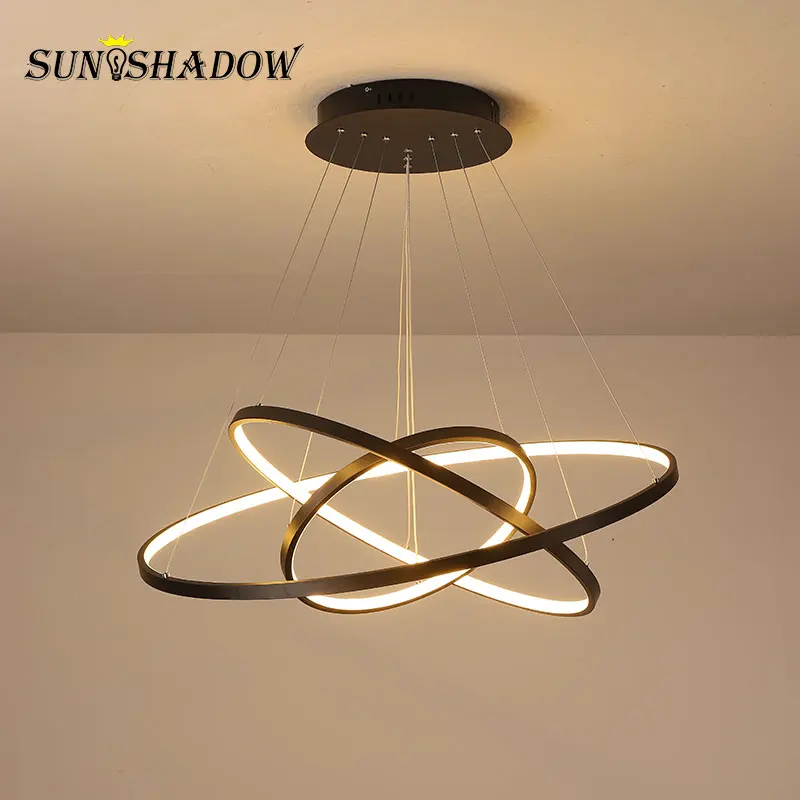 Светодиодные люстры современные светильники черно-белого цвета для дома