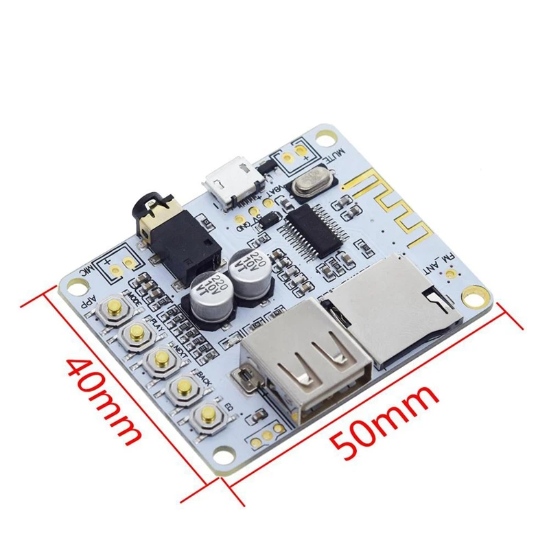 

Bluetooth Audio Receiver Board Wireless Stereo Music Module with USB TF Card Slot Decoding Playback