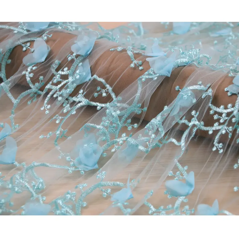 Вышивка 3D цветок кружева тканевые салфетки женское свадебное платье ткань для DIY