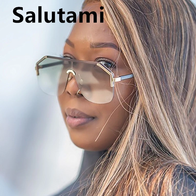 Цельные большие квадратные солнцезащитные очки для женщин 2020 новые брендовые