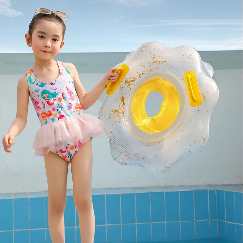 

New Kids Flower Swimming Ring Pool Floating Bed Float Baby Seat Inflatable Swimming circle Children's Summer Party Toys