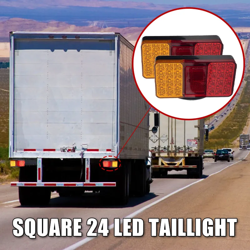 

Trailer Light Car Tail Light Kit Car License Plate Lamp Turn Signal Indicator with 7 Pin Male Plug 5 Core Wire Tie Straps