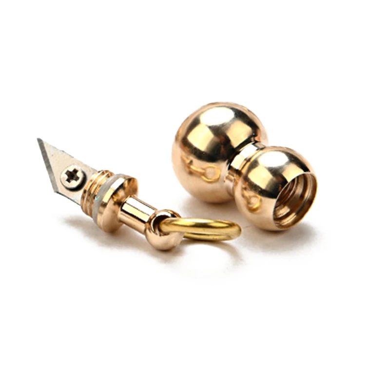 

Portable Brass Gourd Shape Unboxing Cutter Keyring Sharp Tiny Cutting Tools Key Ring Keychain Box Opener EDC Tool Unisex