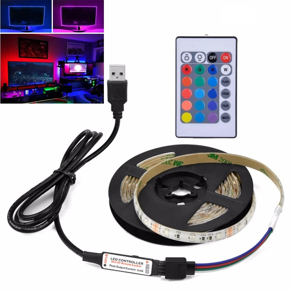 

LED Strips Lights USB Infrared Control RGB 2835SMD DC5V Flexible LED Lamp Tape Diode 1M 2M 3M 4M 5M TV Background Lighting luces