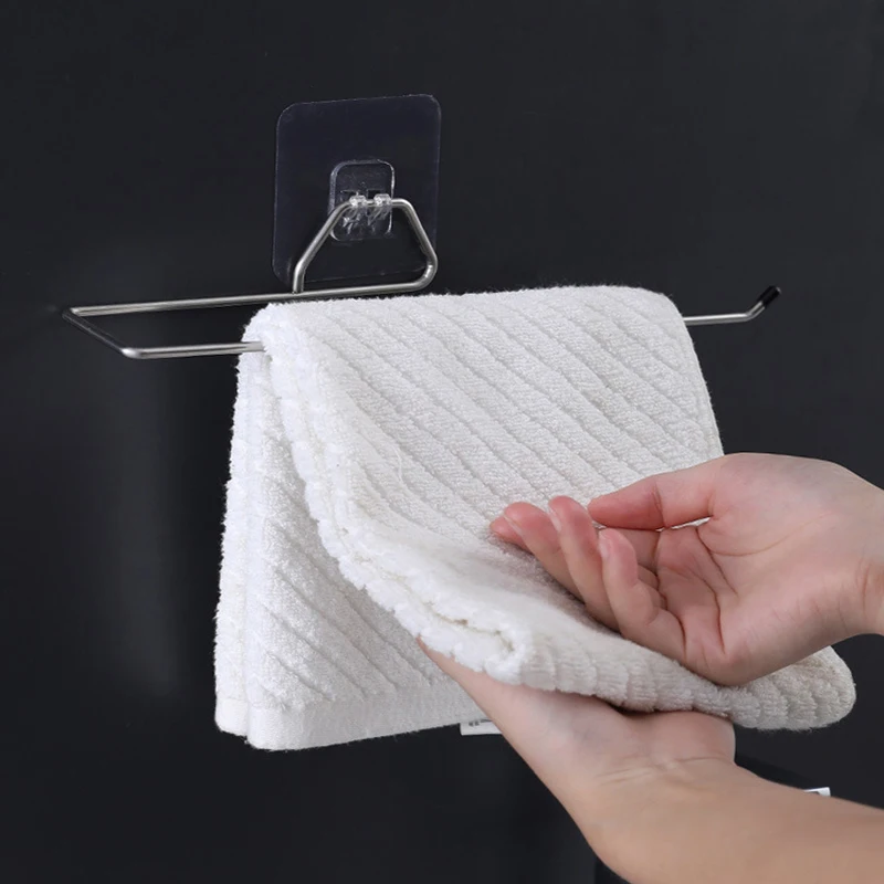

Bathroom Towel Holder Kitchen Under Cabinet Towel Cup Paper Rack Hanger Towel Storage Rack Wall Mounted Hook Kitchen Organzier